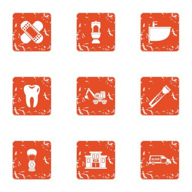 Doğru Icons set, grunge tarzı