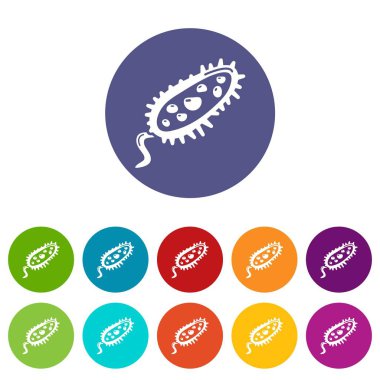 Mikrop simgesi, basit siyah stil