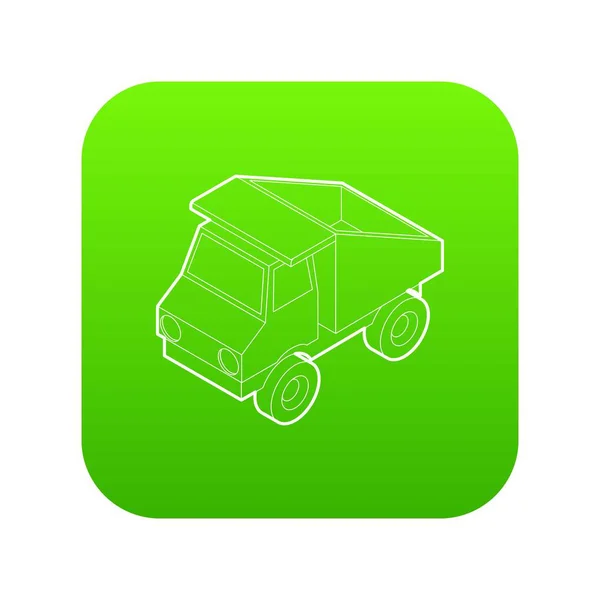 Spielzeug LKW Symbol grüner Vektor — Stockvektor