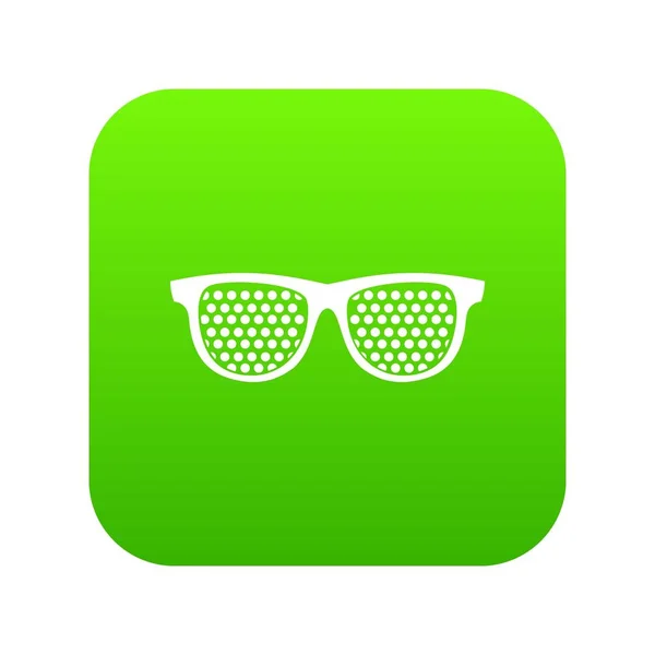 Otworkowej czarne okulary ikona cyfrowego zielony — Wektor stockowy