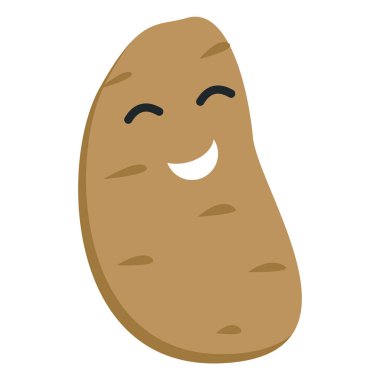 Gülümseme patates simgesi, düz stil