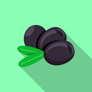 Siyah zeytin simgesi, düz stil