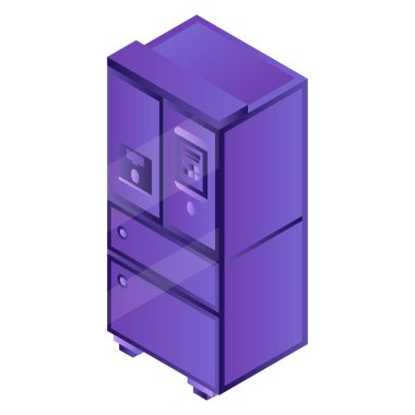 Akıllı buzdolabı simgesi. İzometrik akıllı buzdolabı vektör simgesi beyaz arka plan üzerinde izole web tasarımı için