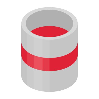 Kırmızı boya kovası simgesi, izometrik stili