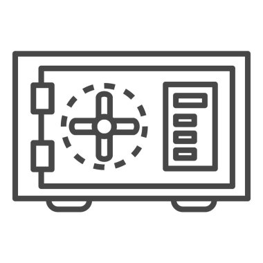 Para metal güvenli simgesi. Anahat para metal güvenli vektör simgesi beyaz arka plan üzerinde izole web tasarımı için