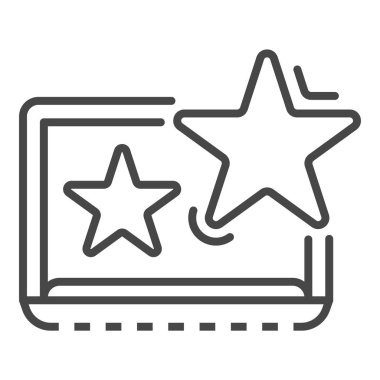 Dizüstü bilgisayar simgesine, anahat stili yıldız