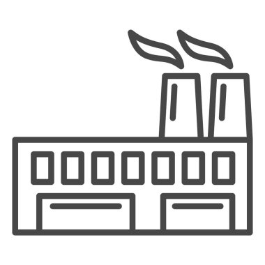 Eko dostu fabrika simgesi, anahat stili