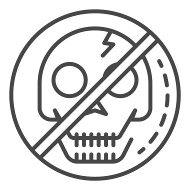 Anahat stili yok kafatası işareti simgesi