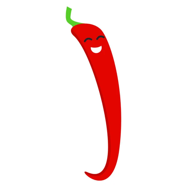 Rood chili icoon, platte stijl — Stockvector