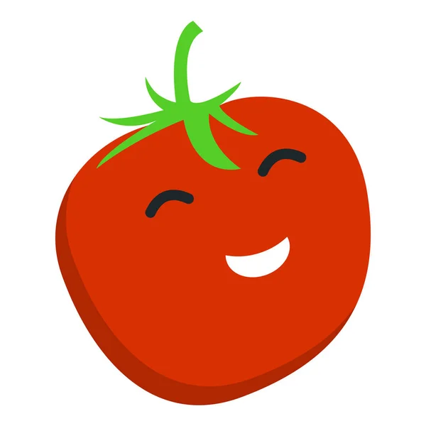 Sonríe Icono Tomate Ilustración Plana Del Icono Del Vector Tomate — Archivo Imágenes Vectoriales