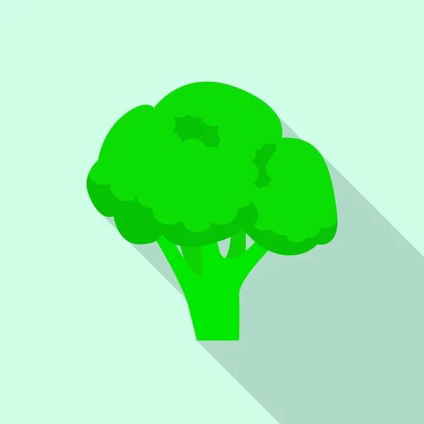 Broccoli icon, flat style — Stock Vector