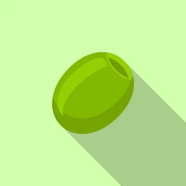 緑オリーブのアイコン、フラット スタイル — ストックベクタ