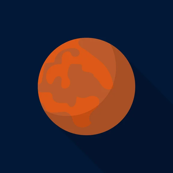 Икона планеты Марс, плоский стиль — стоковый вектор