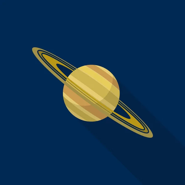 Saturn Planeta icoană, stil plat — Vector de stoc