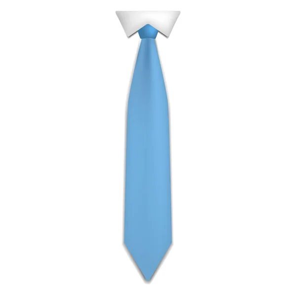 青いネクタイのアイコン、現実的なスタイル — ストックベクタ