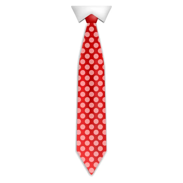 Red dotted tie icon, realistic style — Stock Vector