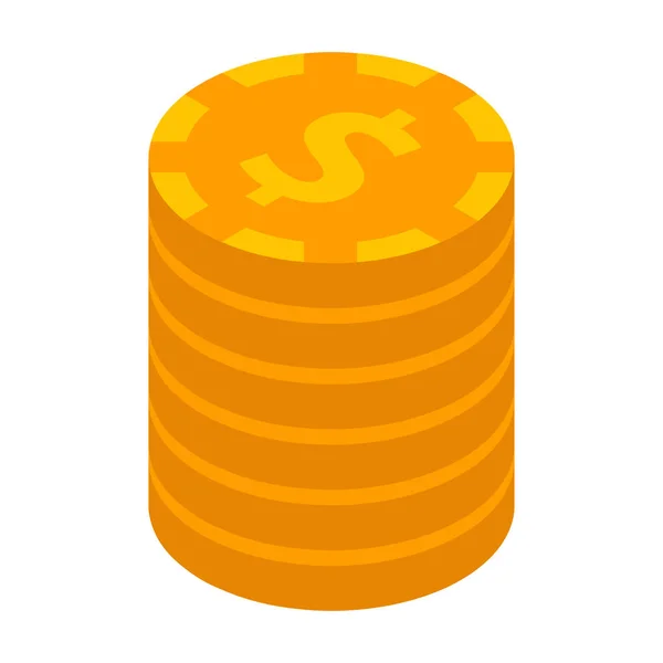 Dollar coin pile icône, style isométrique — Image vectorielle