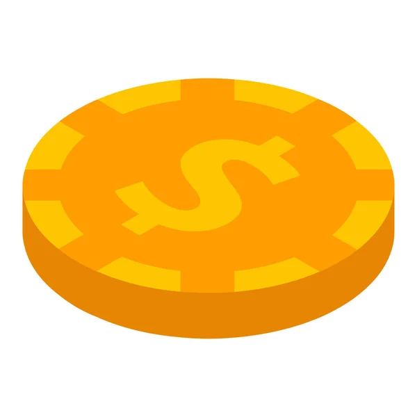 Ícone de moeda de ouro dólar, estilo isométrico — Vetor de Stock