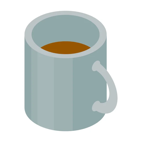 Icono de taza de té blanco, estilo isométrico — Vector de stock