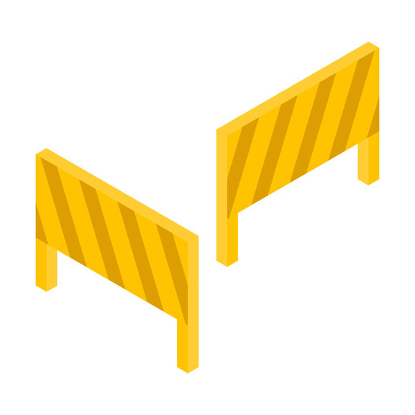 Road block icon, isometric style