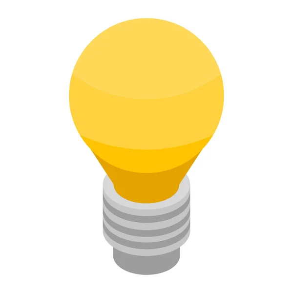 Ícone de lâmpada amarela, estilo isométrico — Vetor de Stock