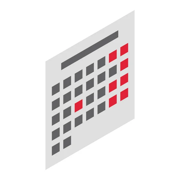 Büro-Kalender-Symbol, isometrischer Stil — Stockvektor