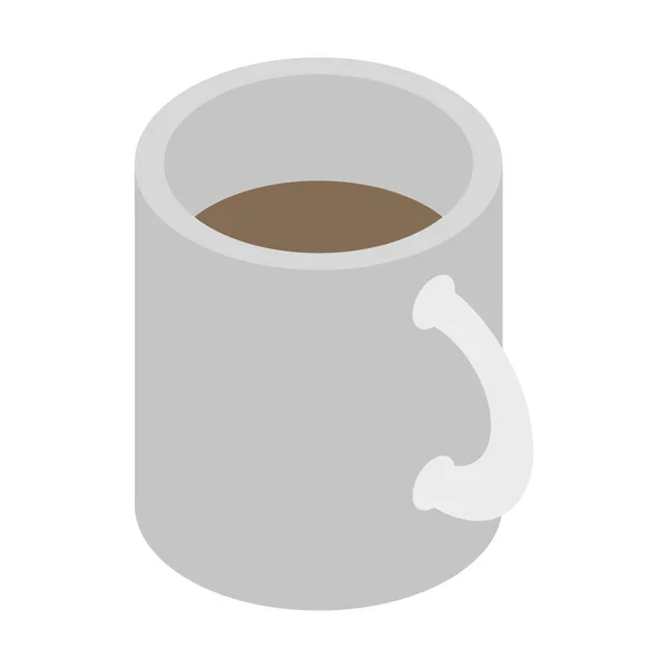Біла чашка чайної ікони, ізометричний стиль — стоковий вектор