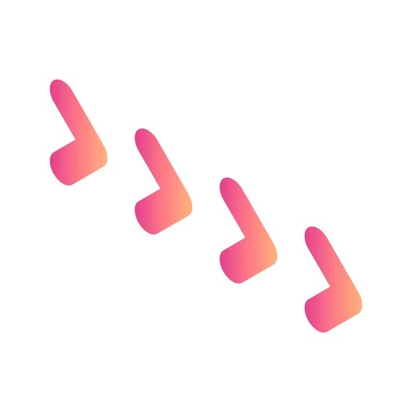 Red gradient sideway icon, isometric style