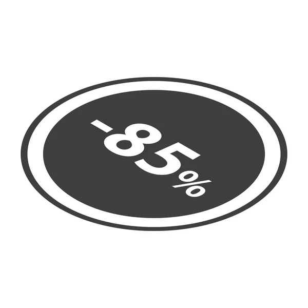 Menos 85 por cento ícone preto venda, estilo isométrico — Vetor de Stock