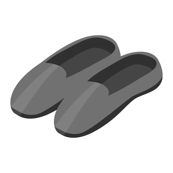 Negro hombre zapatos icono, estilo isométrico — Vector de stock