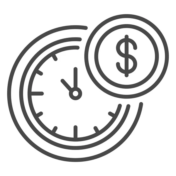 Az idő pénz ikon, körvonalazott stílus — Stock Vector