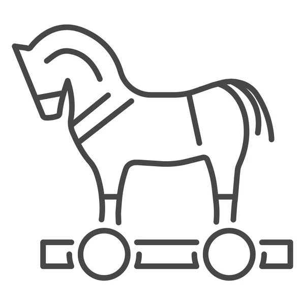 Trojan horse virus icon, outline style — Stock Vector