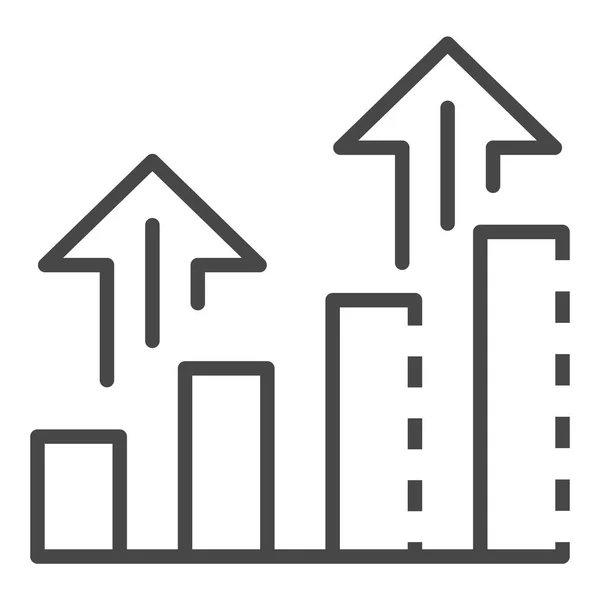 Grafik Simgesini Kadar Büyür Anahat Grafik Vektör Simgesi Beyaz Arka — Stok Vektör