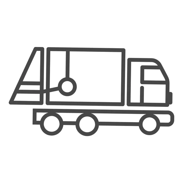 Çöp kamyonu simgesi, anahat stili — Stok Vektör
