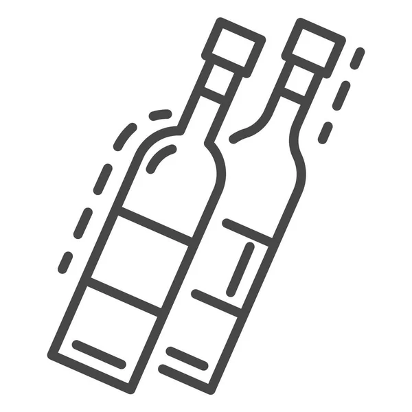 Ökoglasflaschen-Symbol, umrissener Stil — Stockvektor
