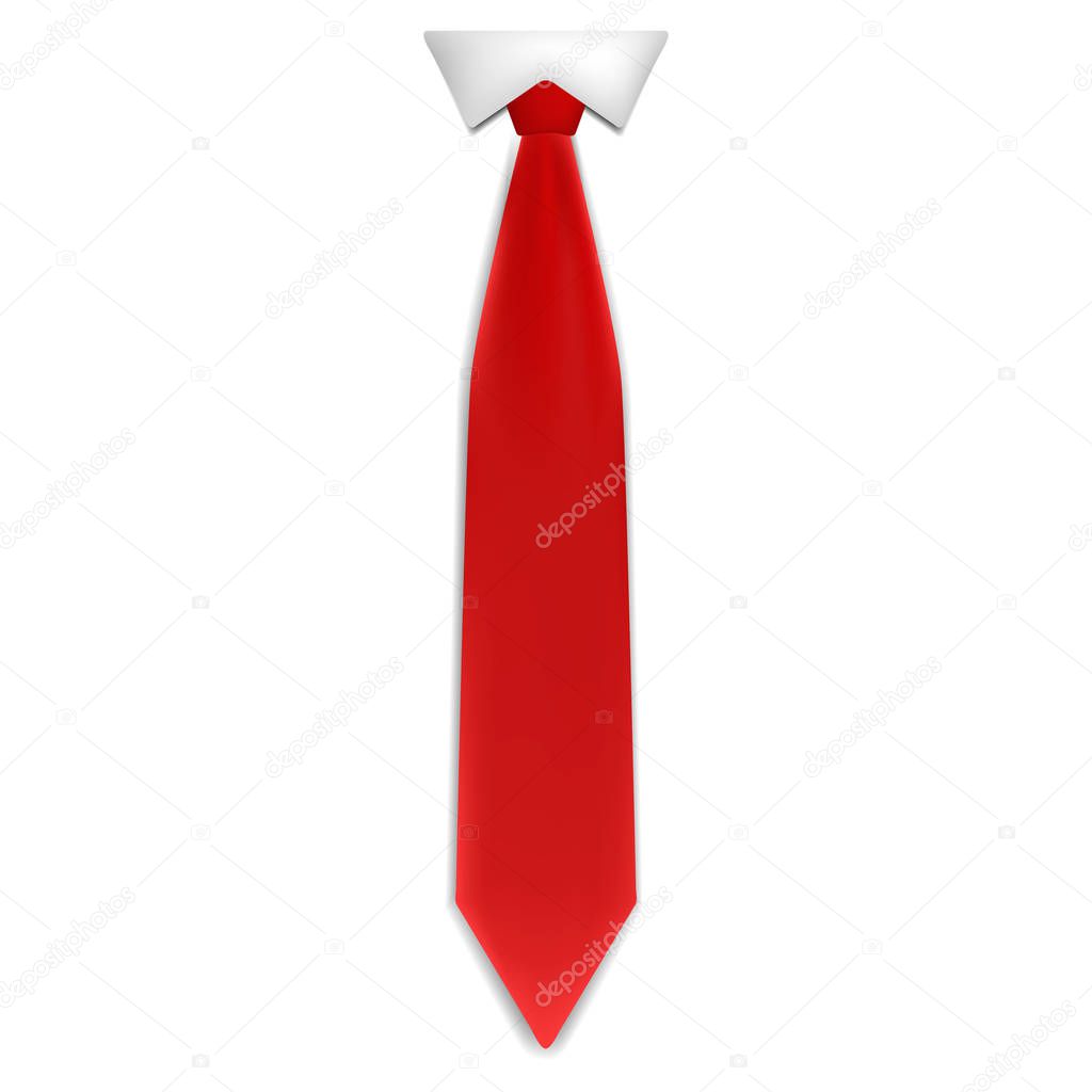 Red tie icon, realistic style