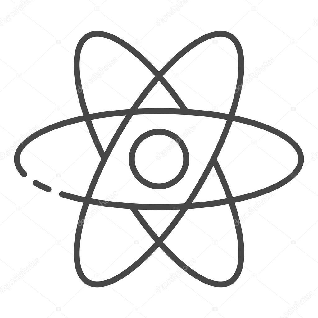 Atom energy icon, outline style