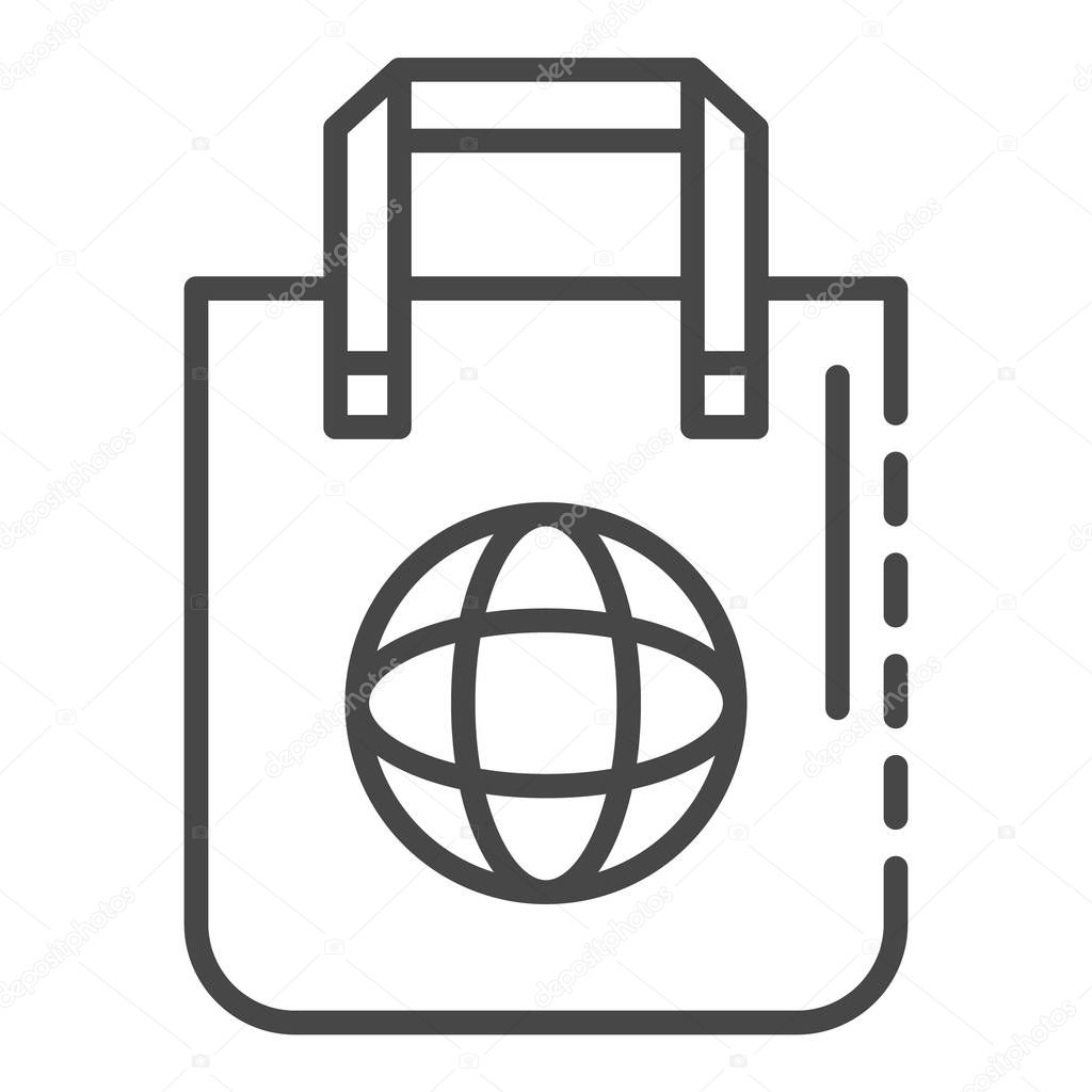 Eco bag icon. Outline eco bag vector icon for web design isolated on white background