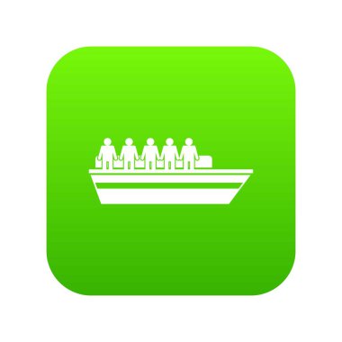 İnsanlar gemi simgesi dijital yeşil