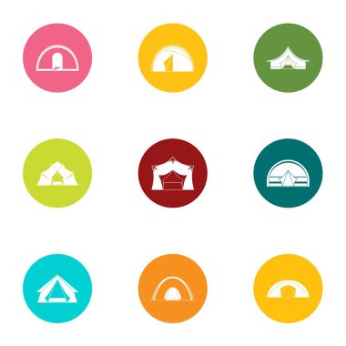 Tabernacle Icons set, düz stil