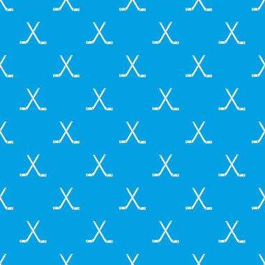 İki çapraz hokey sopaları desen vektör kesintisiz mavi