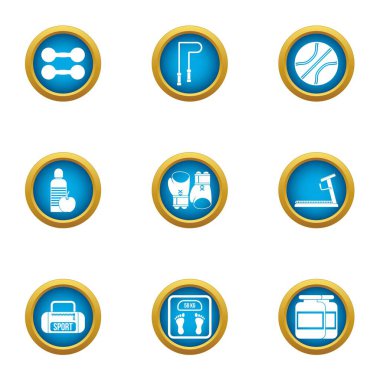 Eğitim simgeler kümesi boks, düz stil