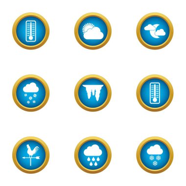 Bağlam Icons set, düz stil