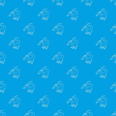 Aç dinozor desen vektör kesintisiz mavi