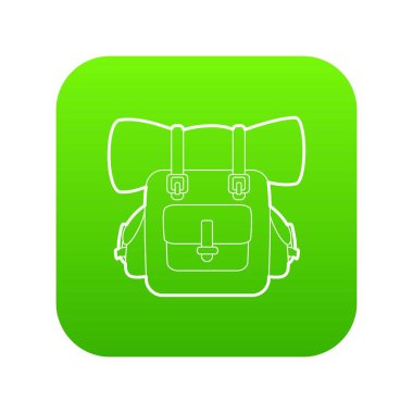 Sırt çantası yeşil simge vektör