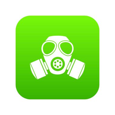 Kimyasal gaz maskesi simgesi dijital yeşil