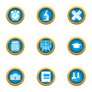 Gözbebeği Icons set, düz stil