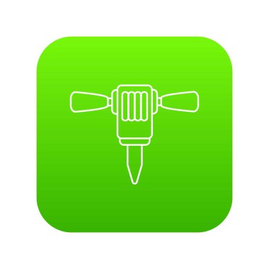 Araştırma çekiç matkap yeşil simge vektör