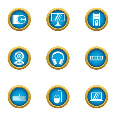 Bilgi içerik Icons set, düz stil