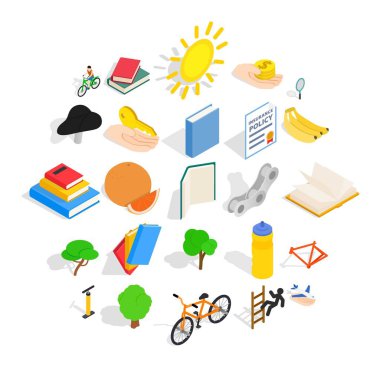 Dayanıklılık Icons set, izometrik stili